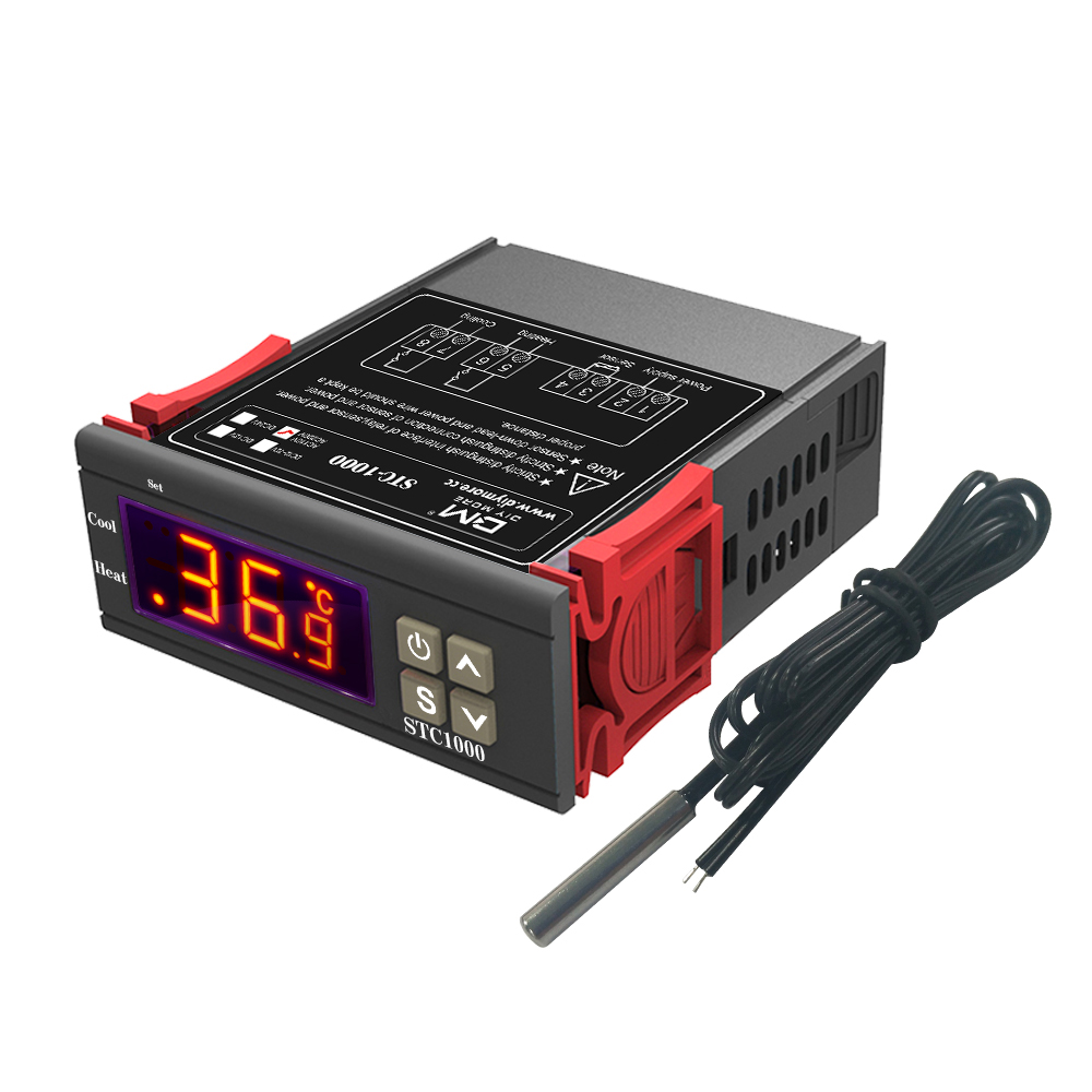 STC1000 LED Digitaler Temperaturregler AC110-220V Relais-Temperaturregler-Thermostat mit NTC-Sensor für Heizung, Gefrierschrank, Kühlschrank – Detail 13