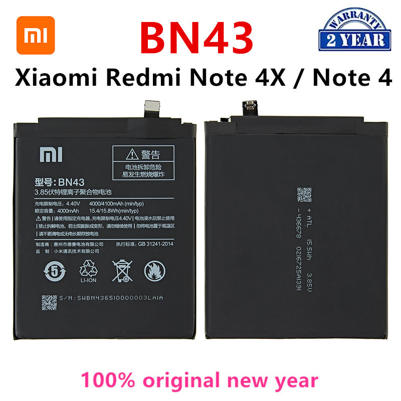 4000mah para xiaomi redmi note 4x note