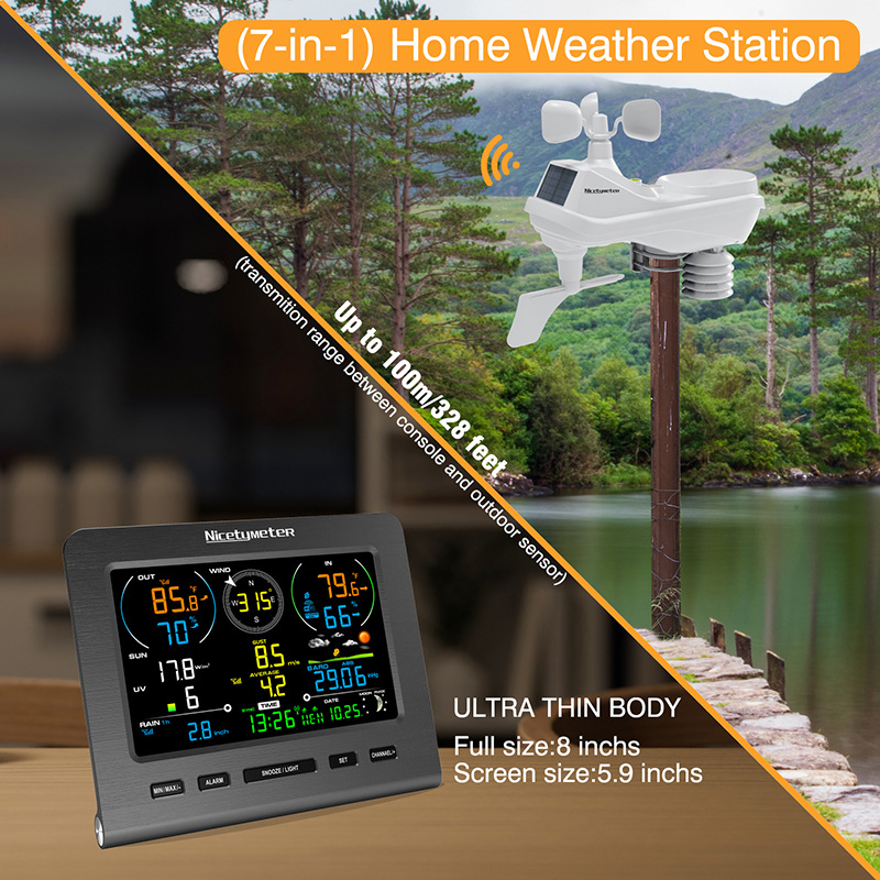Sc39d83f6376644ba91fb81b62a85aeb9o 7 in 1 WiFi Weather Station Indoor Outdoor Remote Monitoring Temperature Humidity Wind Speed Rain Wireless Console Forecast Data