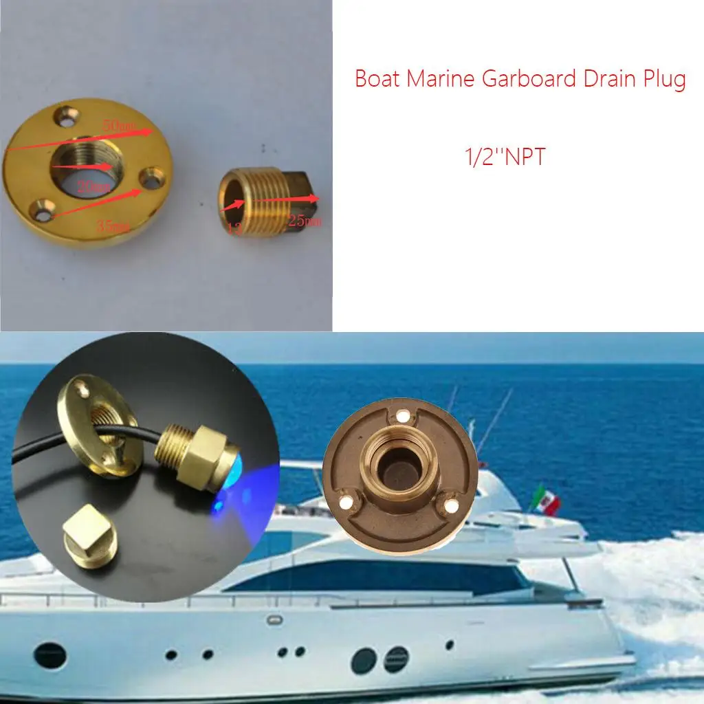Boat Marine Garboard Drain Plug Machined Brass Fits 1
