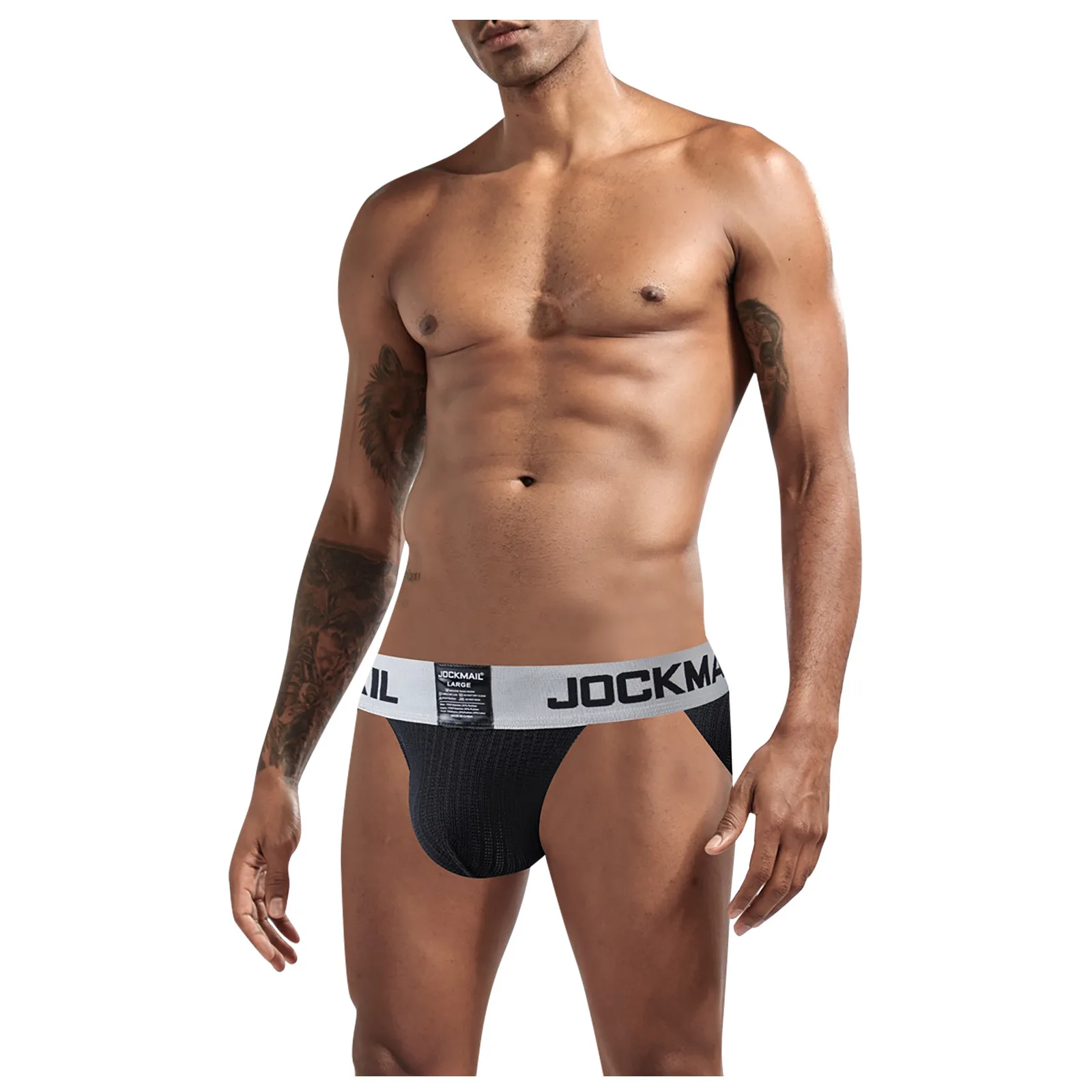 JOCKMAIL Sexy Men Underwear Mesh Gay Jockstraps Stretch Low waist