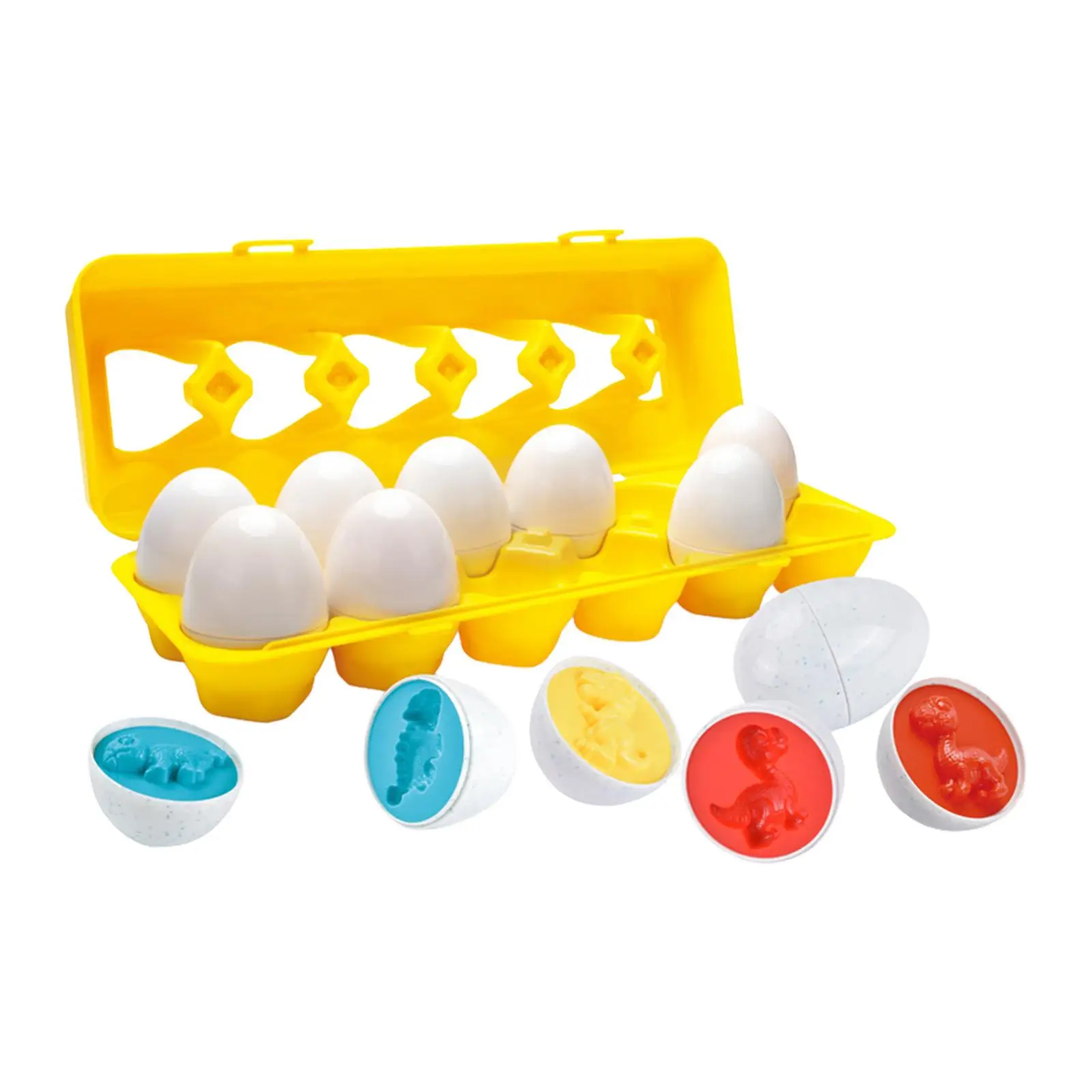 12Pcs Color & Shapes Matching Egg Toy Easter Eggs Educational for Children Infant Easter Basket Gift Kindergarten Preschool