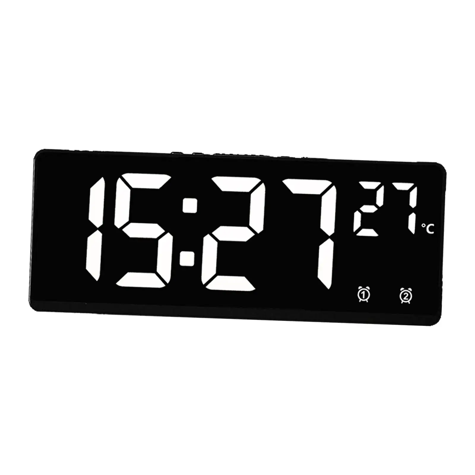 Digital Alarm Clock Large Display Adjustable Brightness LED Electronic Clock Simple 12/24H for Travel Home Table Bedside Student