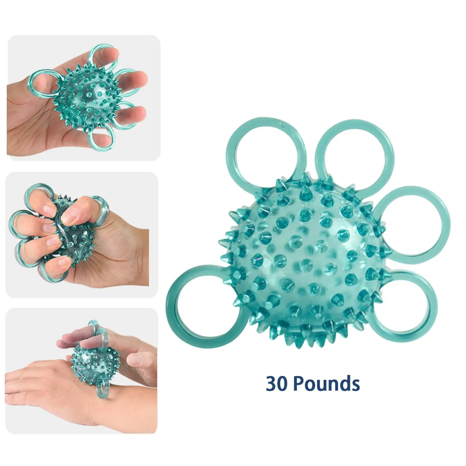 Hand Grip Ball Five Finger Prickly Stress Relief Force Training for Stroke