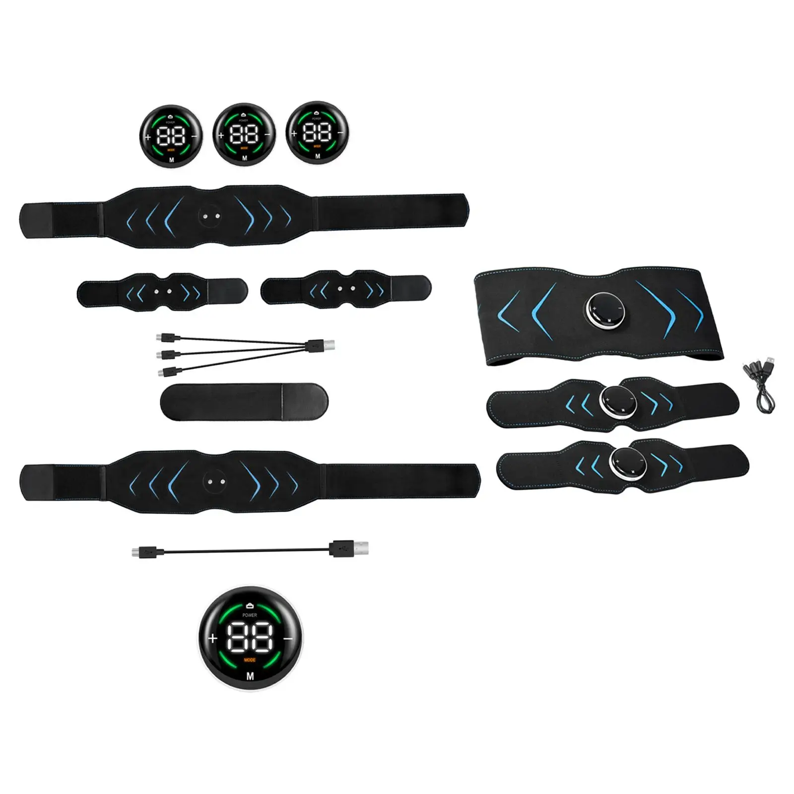 Abs Stimulator Belt Training Abdominal Toning Belt Abdomen USB for Fitness