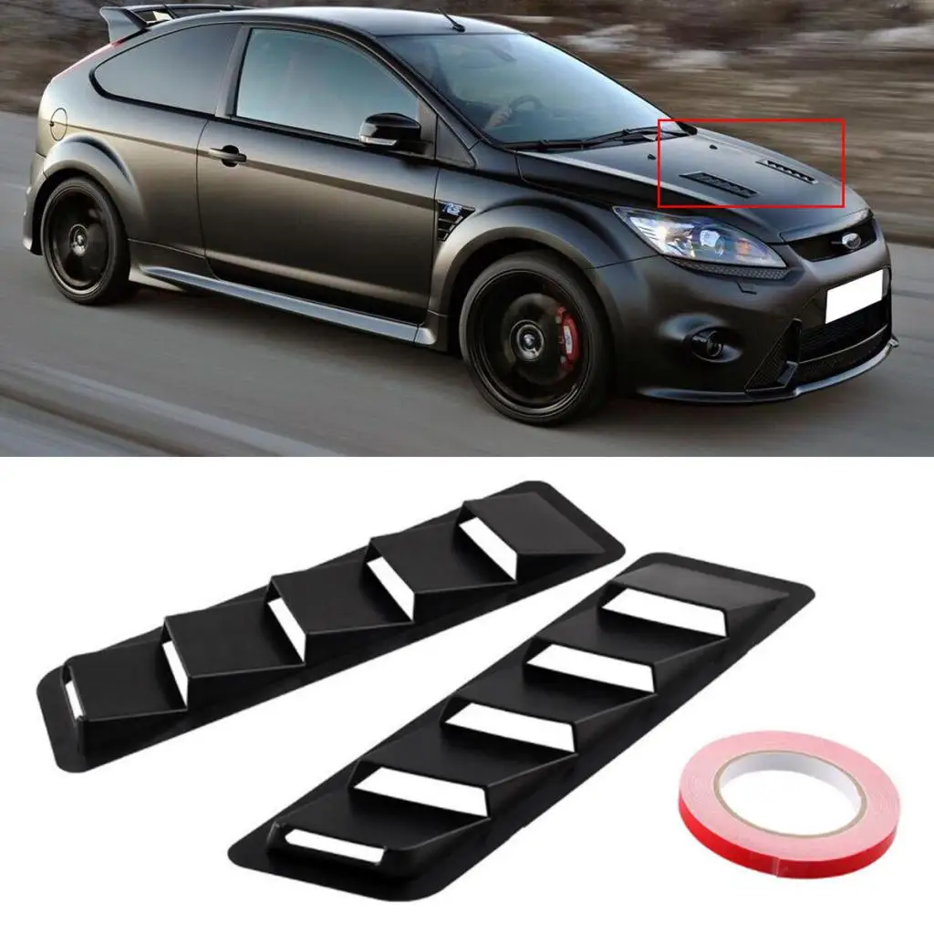 2x Car Styling Universal Bonnet Vents Louver Cooling Panel  