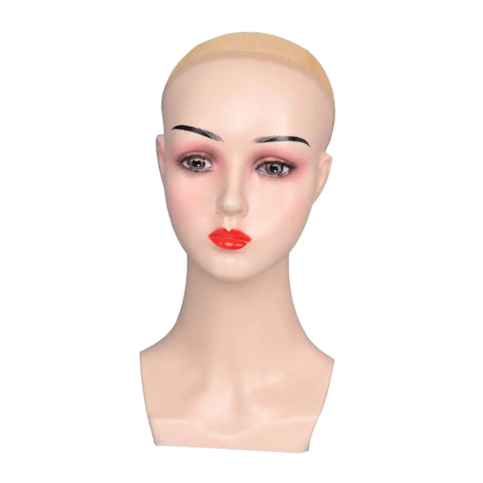 Female Bald Mannequin Head Hat Display Rack Stable Base Smooth Durable Manikin for Hats Wigs Making Hairpieces Necklace Jewelry