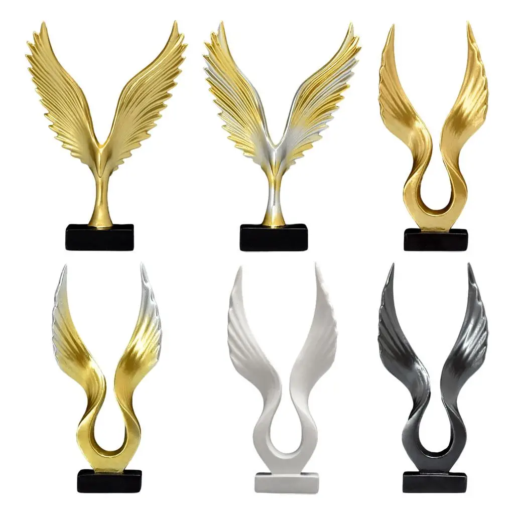 Nordic Style Eagle/Angel Wings Statue Sculpture Figurine Resin 3D for Office