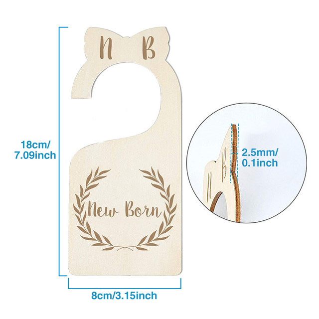 HX5B 5Pieces Wooden Baby Closet Size Divider Organizer Hanger Clothing  Dividers for Newborn Nursery Decor Infant