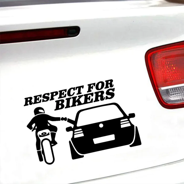 2x Motorrad Auto Aufkleber Respect for Bikers Solitaritäts-Sticker