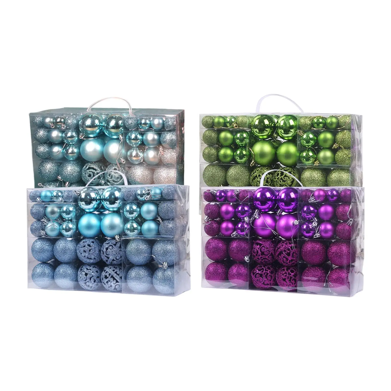 100Pcs Hanging Christmas balls Shatterproof Pendants Xmas Baubles for New Year Festival Ornaments