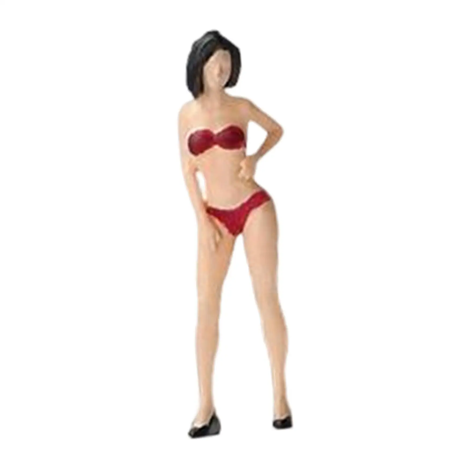 1/64 Scale People Model Role Play Figure Resin girl People Figurine for Miniature Scene Desktop Decoration Train Layout