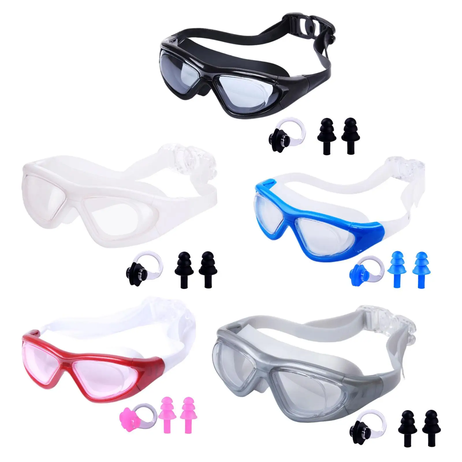 Swimming Goggles Clear Anti Fog No Leaking Professional Portable Wide View Diving Googles for Teens Women Men Unisex Adult