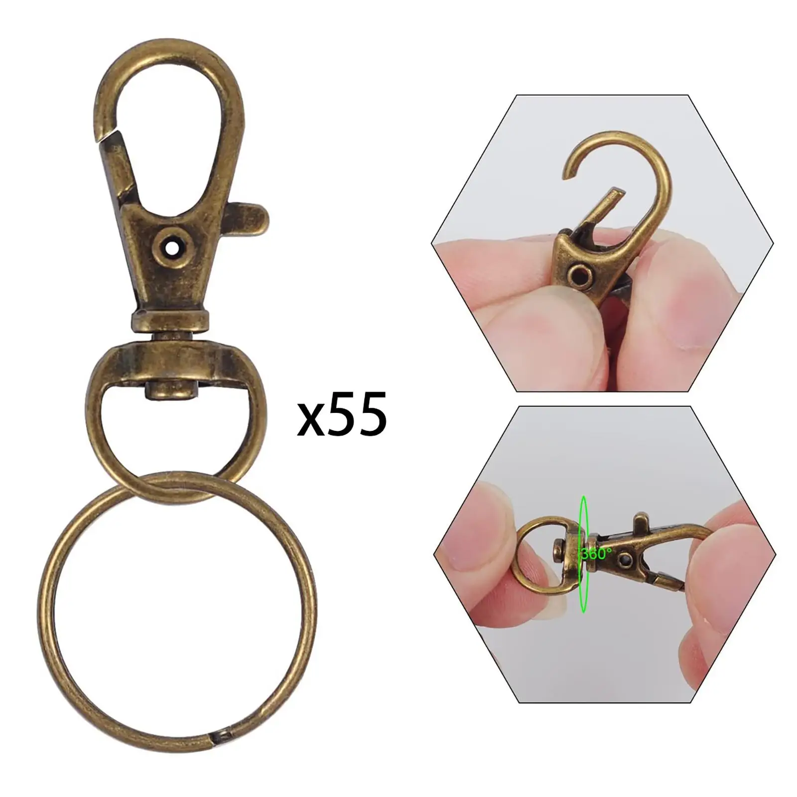110PCS Swivel Snap Hooks Key Rings, Premium Swivel Lobster Claw Clasps for Keychain Clip Lanyard Projects Purse Bag