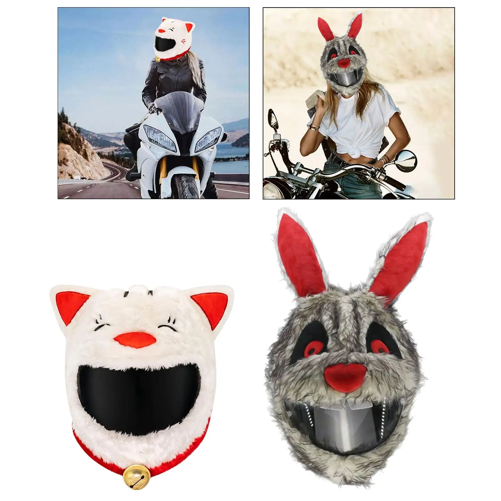 Christmas Motorcycle Helmets Cover Women Men Skiing Accessories Dust Cap Full Face Christmas Hat Fun Rides Gifts Decoration