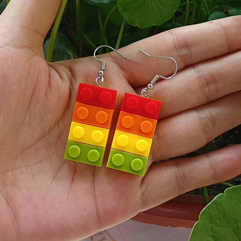 Boucle d’oreille Lego Multicolore