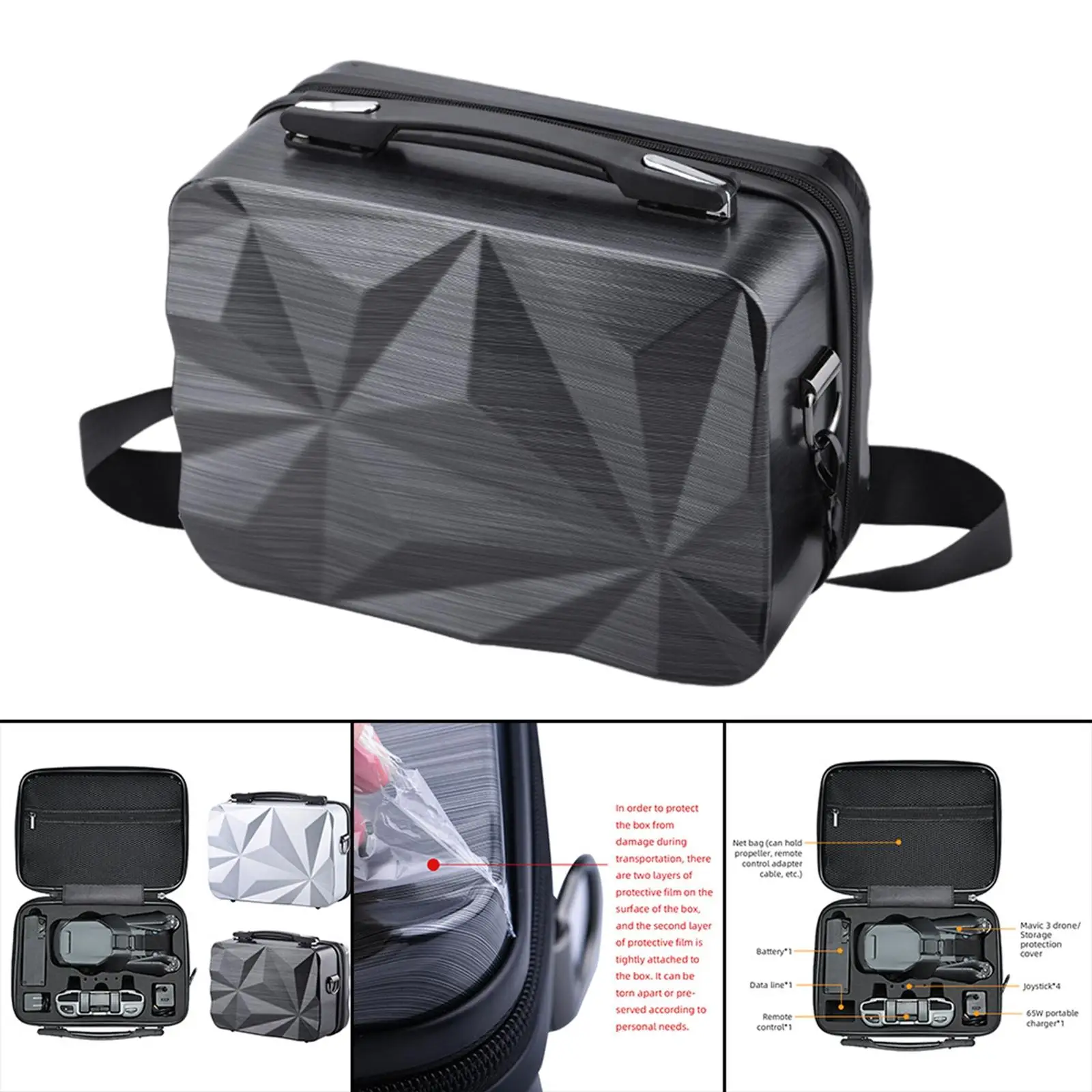 Hard Carrying Case Storage Box Shoulder Bag for 3 , High-density