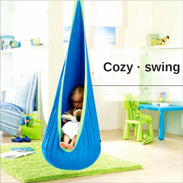 OUTREE Kids Pod Swing Seat Cotton Child Hammock Chair for store Indoor and Outdoor use