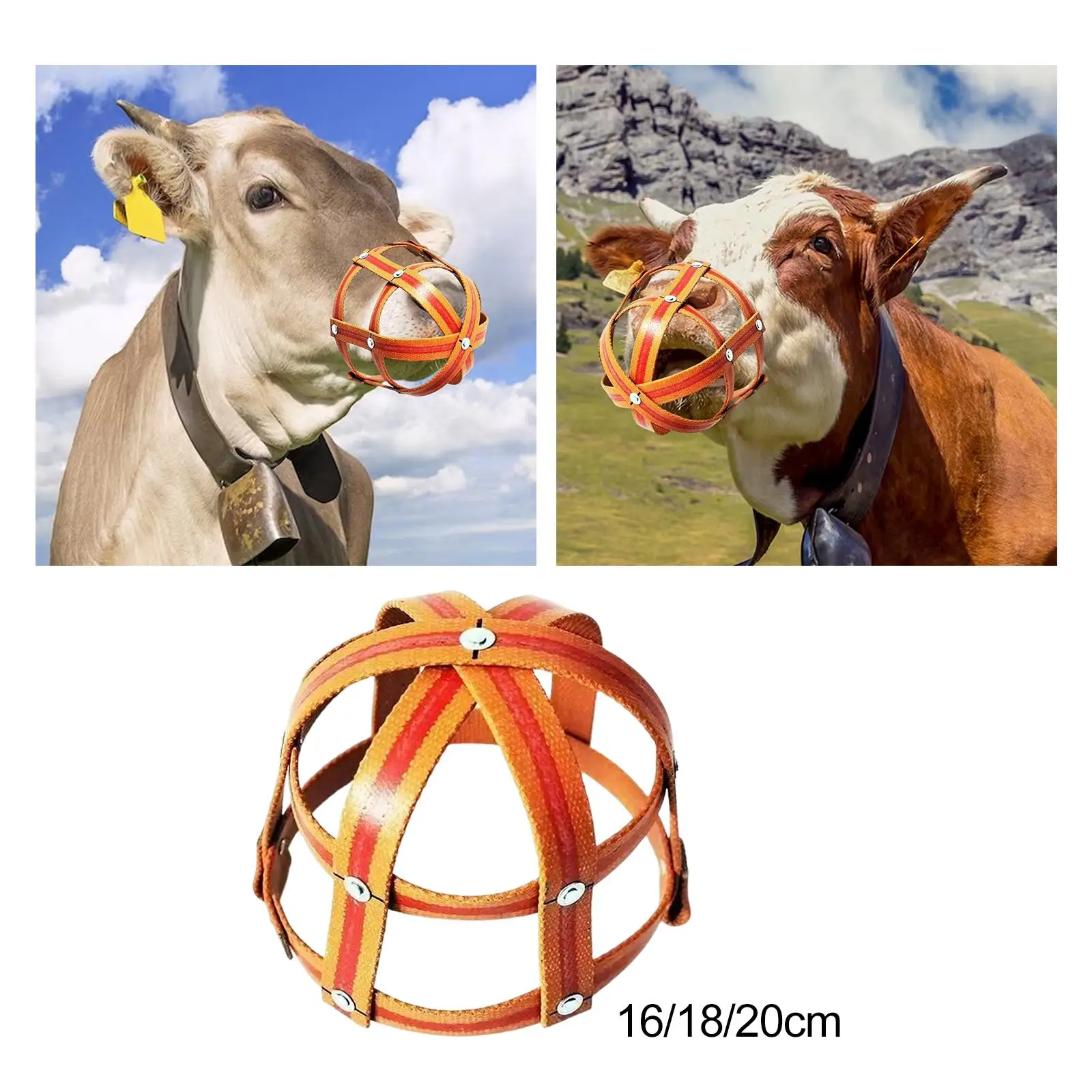 Horse Grazing Muzzle Comfort Prevent Horse Bites Horse Mouth Cover Harness for Sow Farm Animal Cow Equestrian Equipment Horse