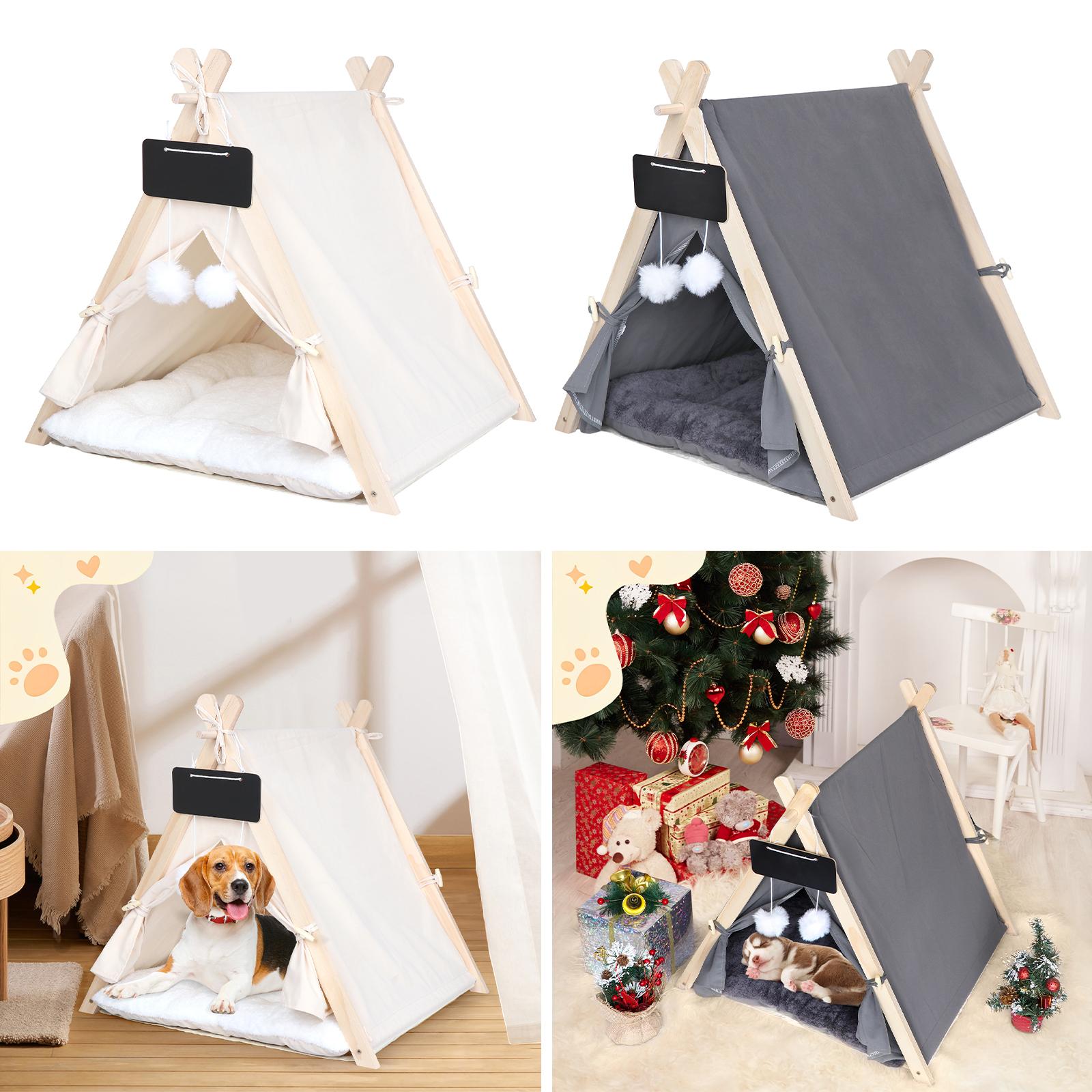 Pet Teepee, Dog House, Mat, Rest Bed, Cat Tent, Bed with Pillow, Winter Nest for , Kittens, Indoor And Outdoor, All Seasons