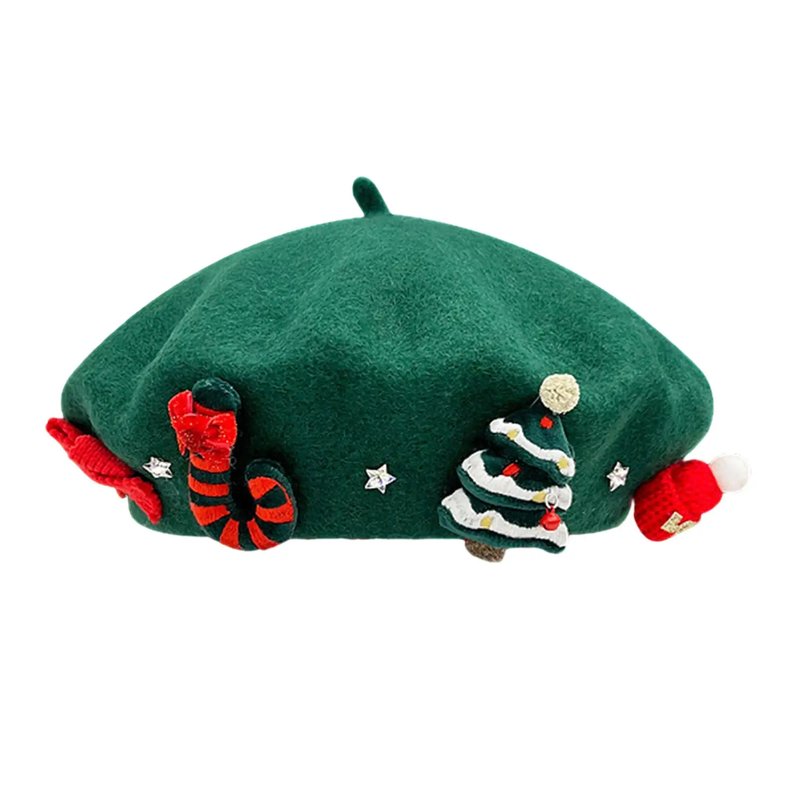 Christmas Beret Hat Decor Comfortable Streetwear Breathable Headgear Painter Hat for New Year Festival Christmas Traveling Party