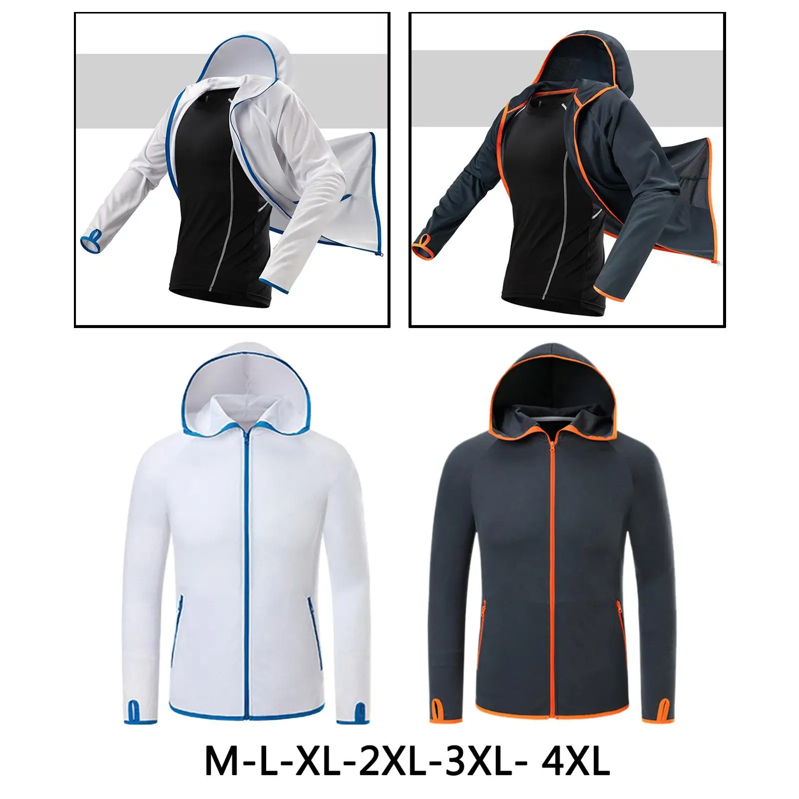 Outdoor Ultralight Hooded Jacket  Through Protective Shirt Coat for Camping Fishing Clothing Men 