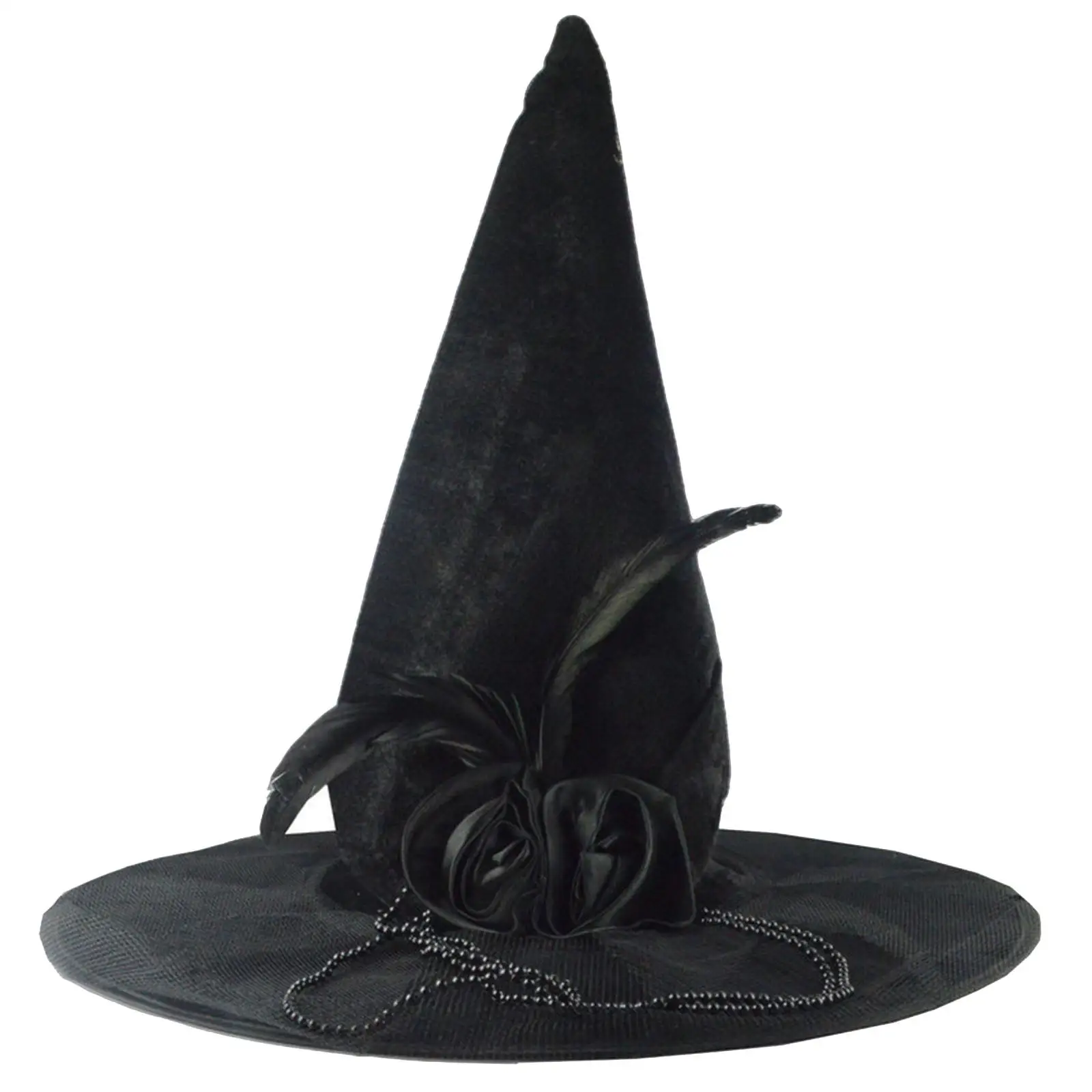 Halloween Witch Hat Comfortable Lightweight Pointed Top Hat Wide Brim Witch Hat for Party Cosplay Fancy Dress Masquerade Clubs