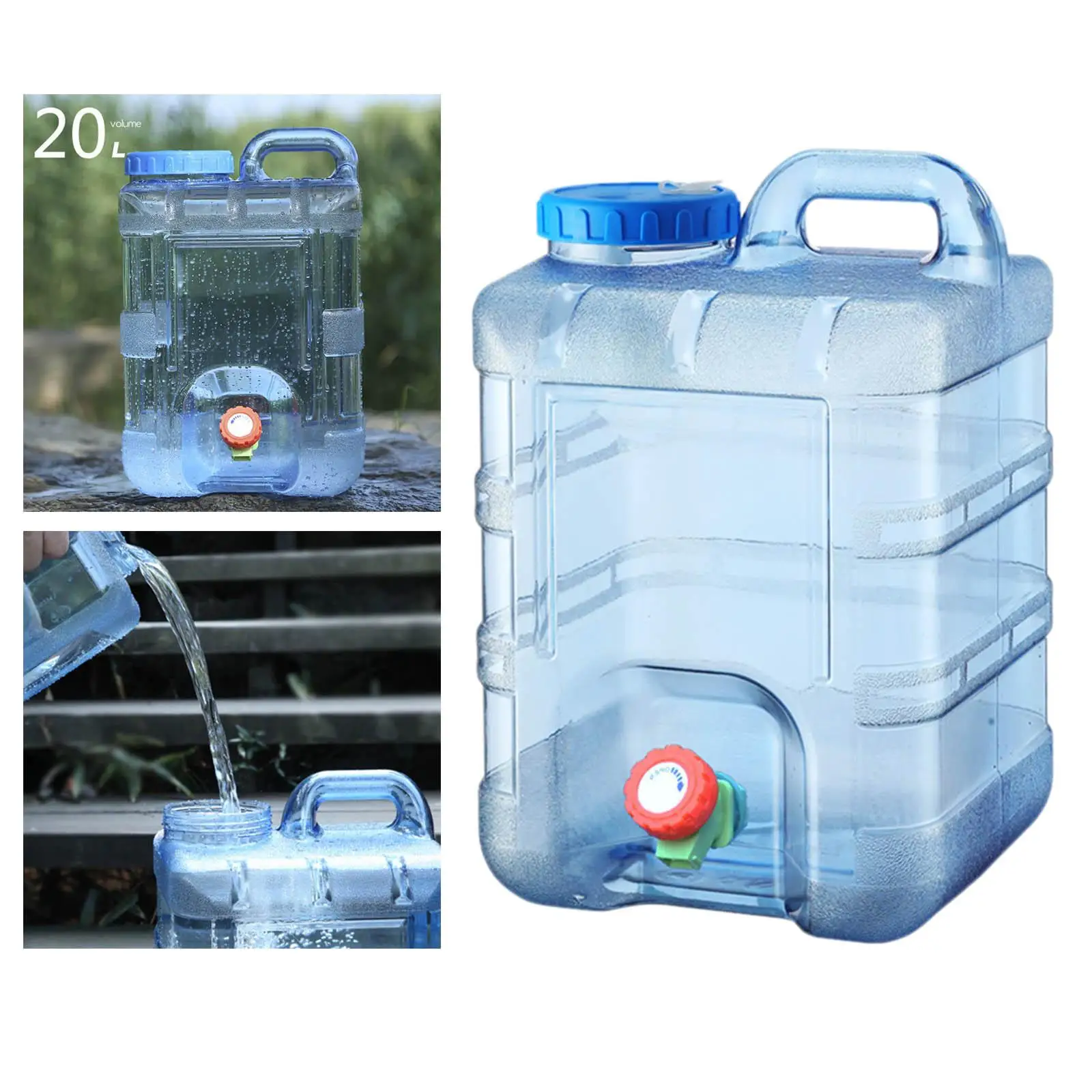 Outdoor Water Bucket Portable Water Tank Container with Faucet for Drinking Camp Cooking Picnic BBQ 20L Capacity Water Tank