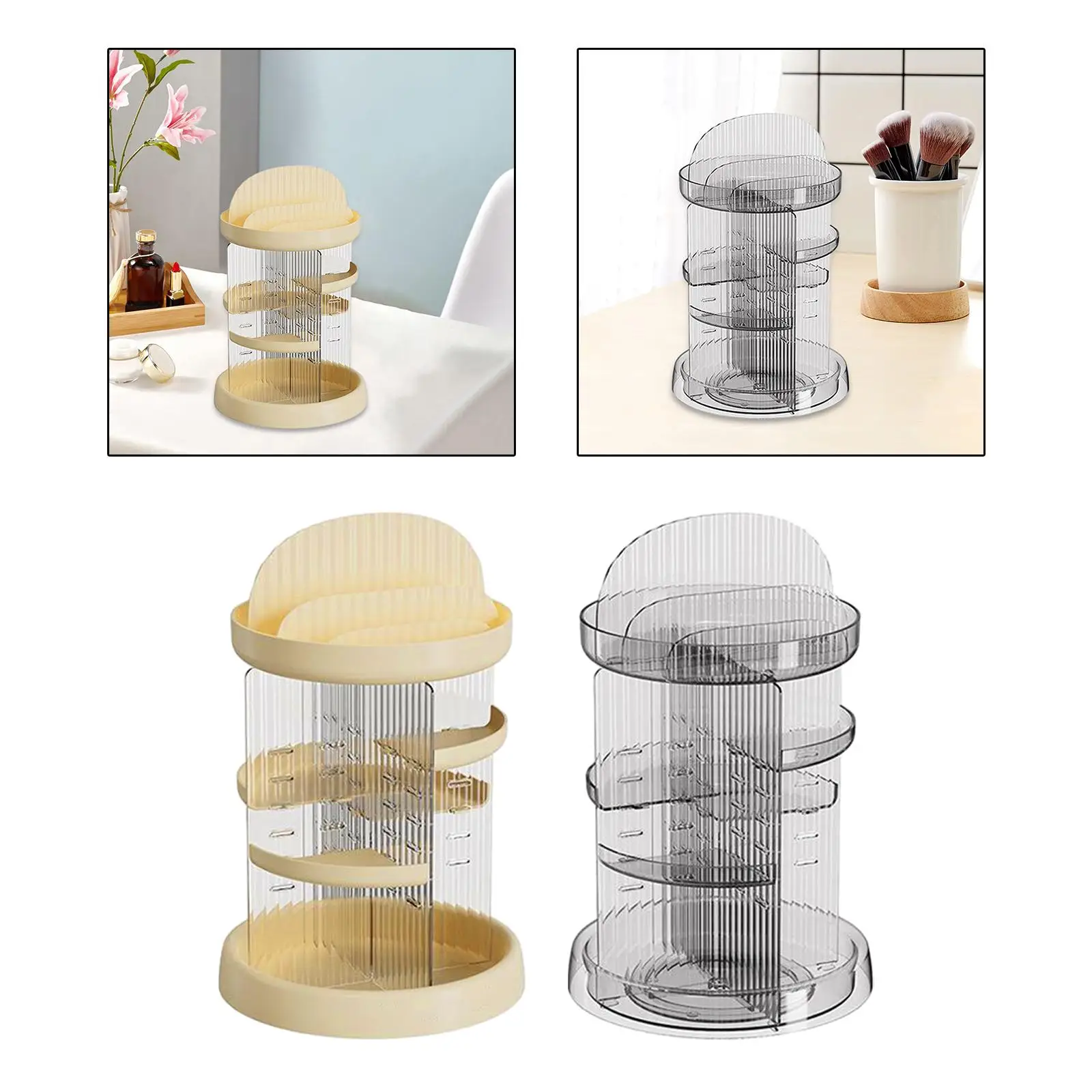 Display Stand 360 Rotating Container Spice Rack Multifunction Shelf Stand