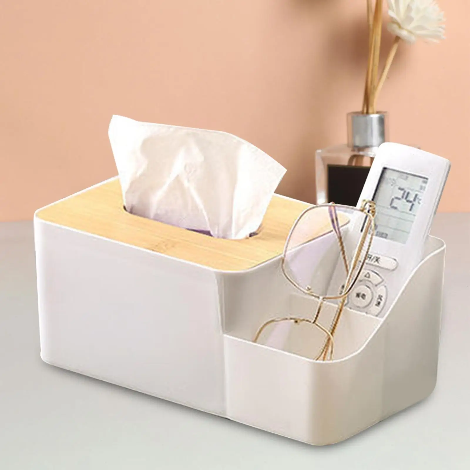 Waterproof Tissue Holder Dustproof Decoration Napkin Paper Storage Facial Tissues Container Organizer for Bedside Table Bedroom