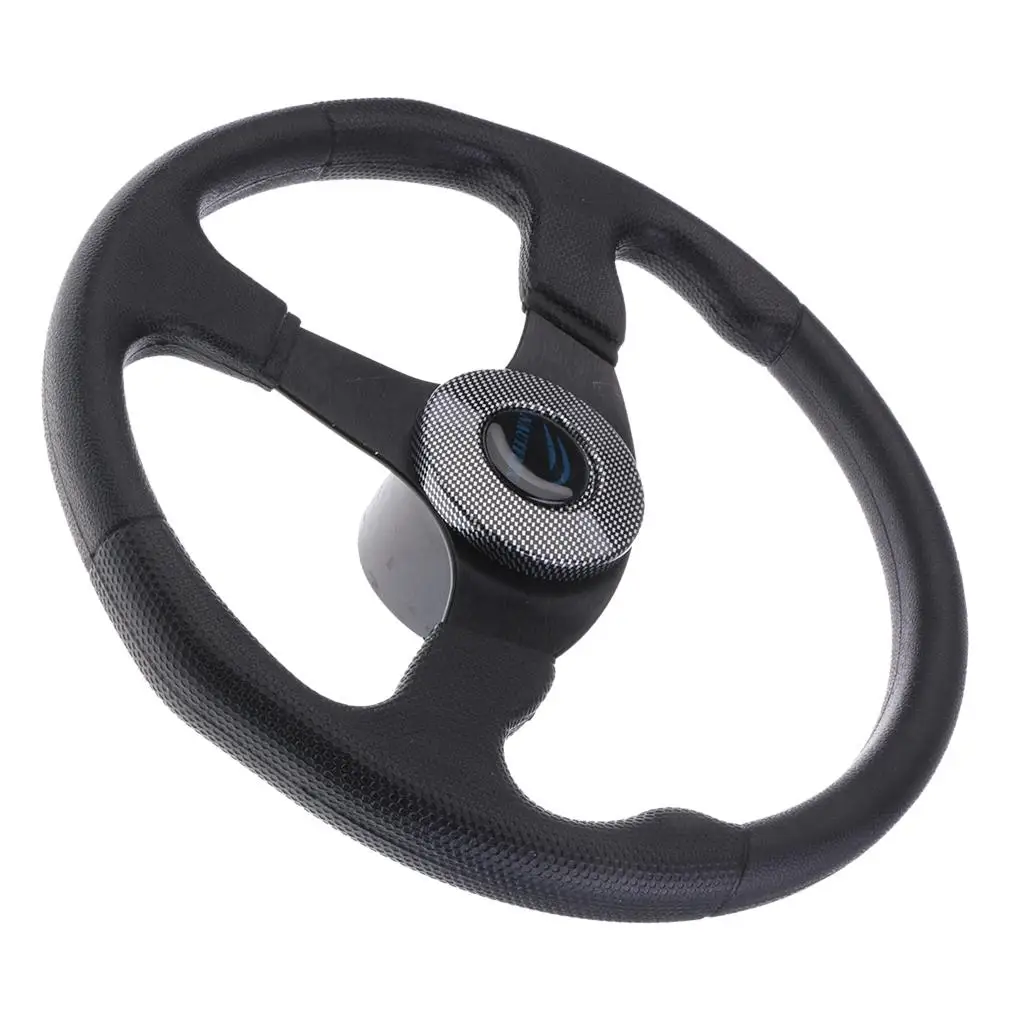 Boat Steering Wheel Aluminum 13.4`` 3/4`` Marine Yacht Sport Wheel & Hub Black