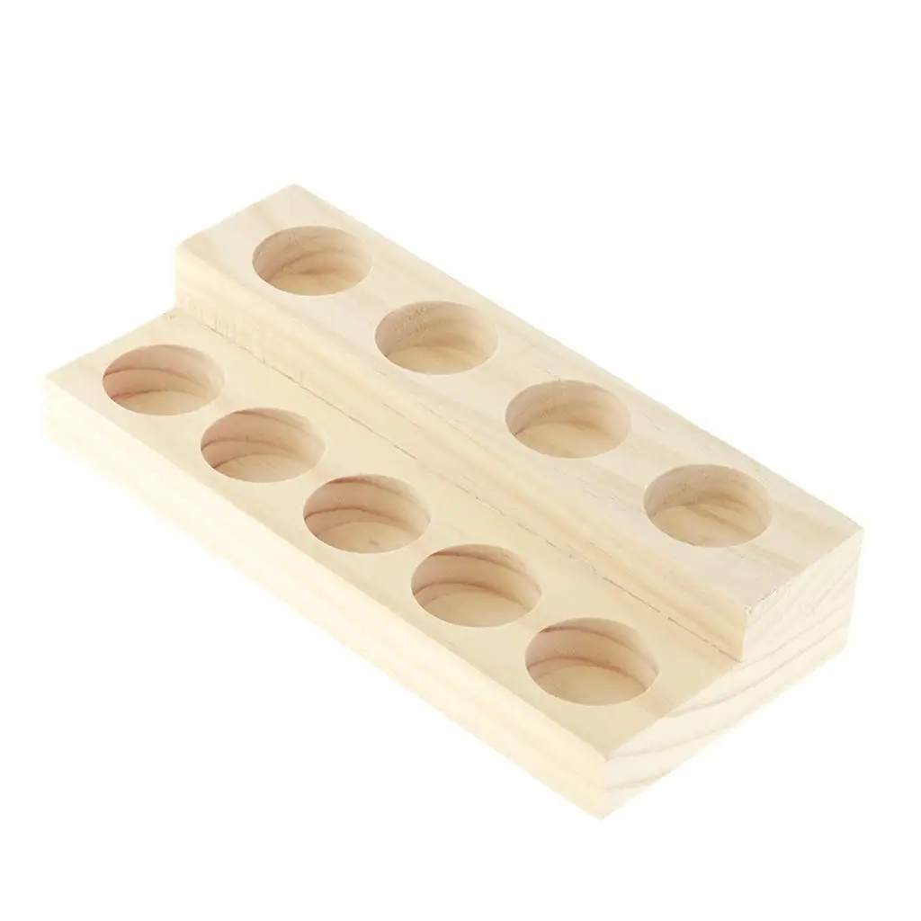 9 Slots Wooden  Oil bag case Display Rack , Portable Carrying Case Storage Display Box 7.48 X 3.34 X 1.57 Inch
