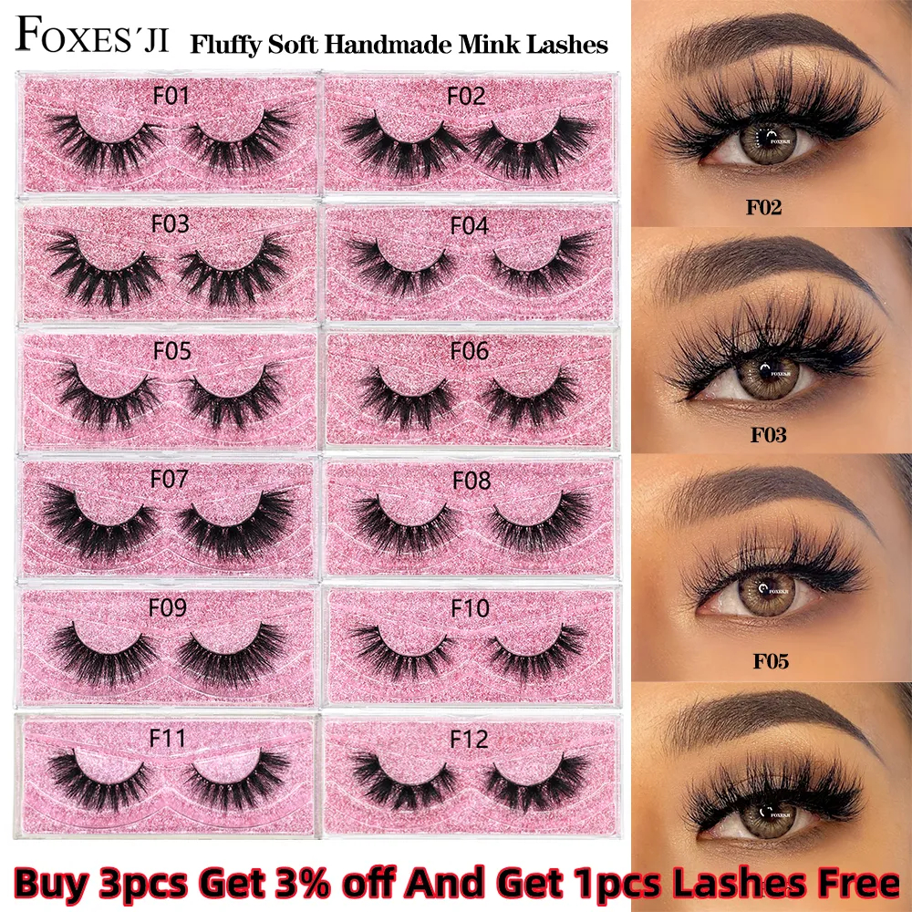 Best of FOXESJI Mink Lashes Fluffy Dramatic Wispy False Fake Eyelashes Cross Lash Extension Natural Soft 3D Mink Lashes Eyelashes Makeup Reviews & Tips