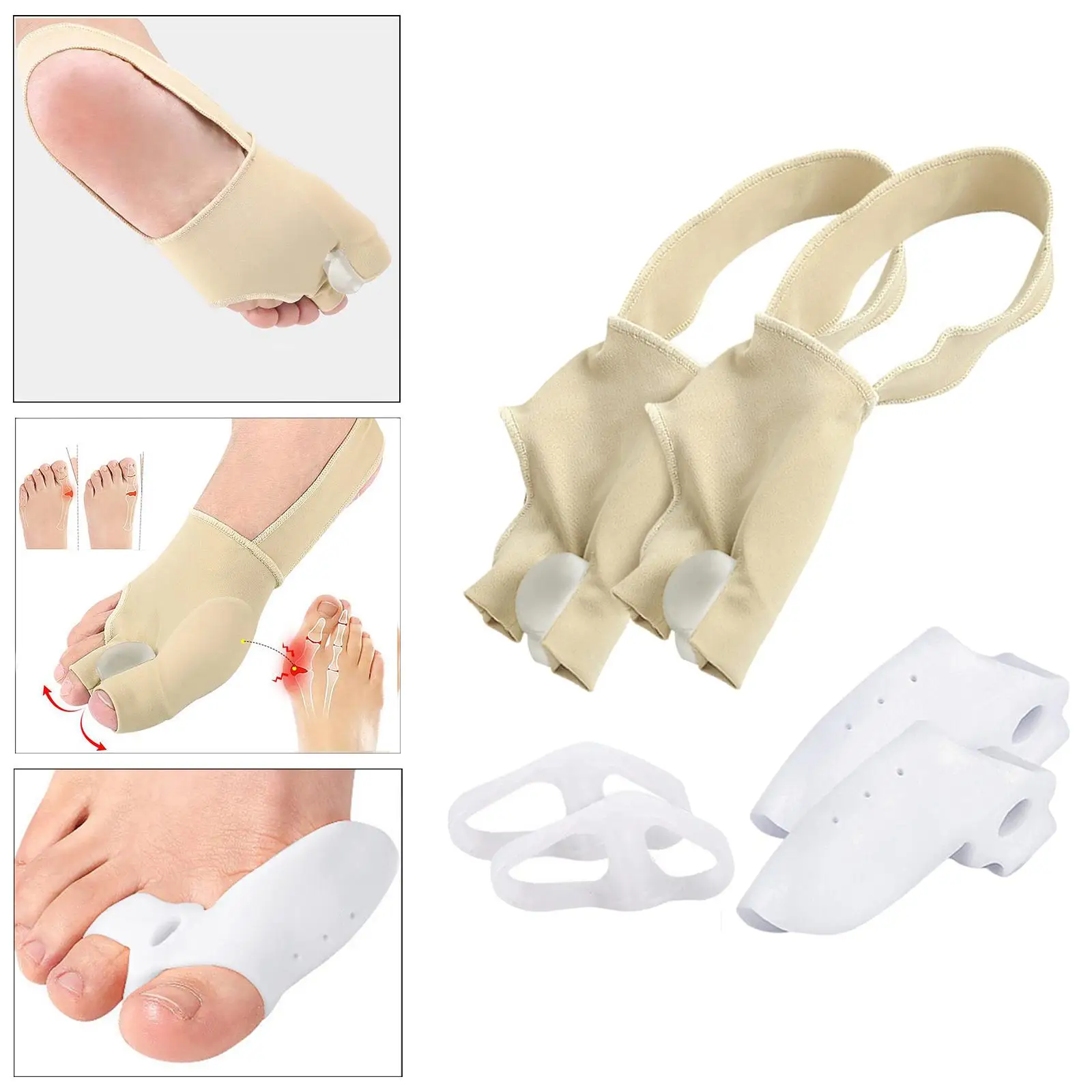 Bunion Corrector Kit Soft Improves Toe Realignment Toe Straightener Toe Stretcher Toe Separator Bunion Pads Sleeves Brace