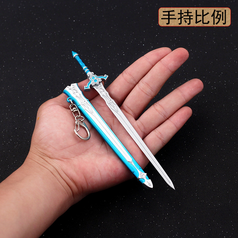 16cm Metall-Schwert Antike Chinesische Nahkampfwaffen Modell Spiel Anime Zubehör Dekoration Ornament Handwerk Miniaturen Sammlung – Detail 2