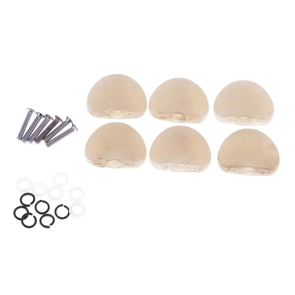 Set of  Acoustic guitar Instruments tuning Pegs Key Button Knobs with Screws Gaskets 0.94inch White