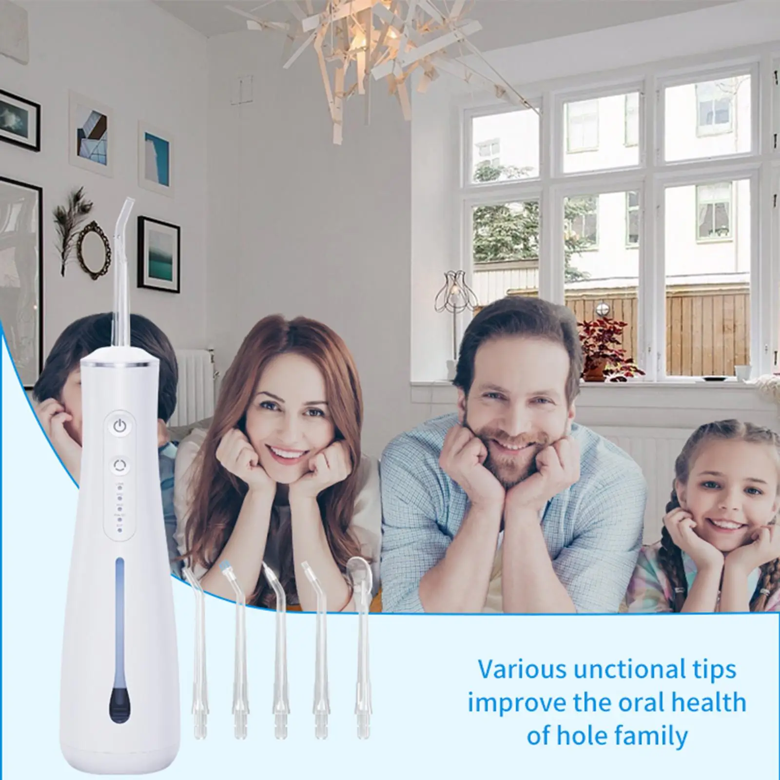 Oral Irrigator Portable 5 Cleaning Modes Water Flossers for Teeth for Office Tooth Cleaner for Home Travel 300ML Water Tank