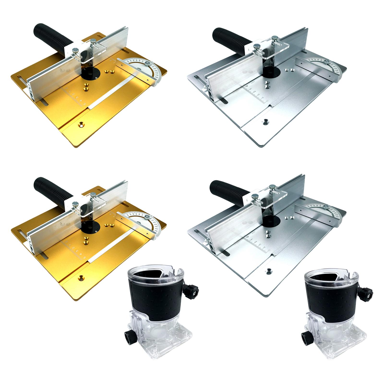 Aluminum Alloy Router Table Insert Plate Auxiliary Tool Sliding Fence Router Table Insert Plate for Milling Engraving Wood Tools