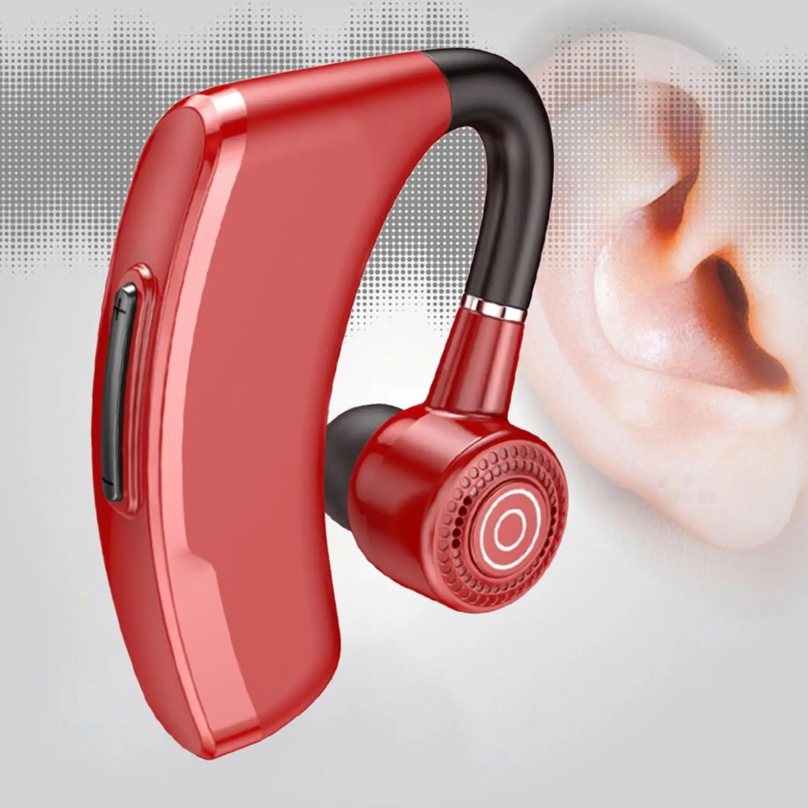 V10P Bluetooth 5.2 Earpiece Stereo Business Hands-Free Voice Control Gaming Single Ear Ear Hook Call Reporter Battery Remind