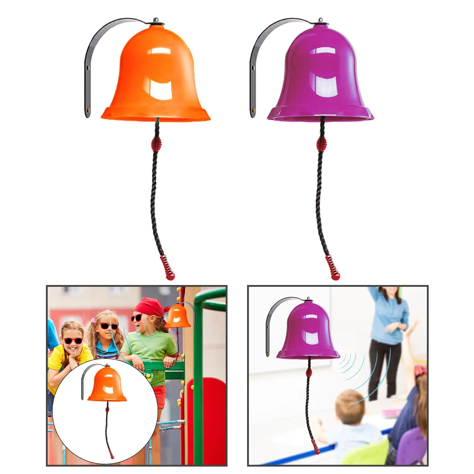 Hanging Toy Bells Wall Mountable Dinner Bell Metal Decoration swing Accessories for Park