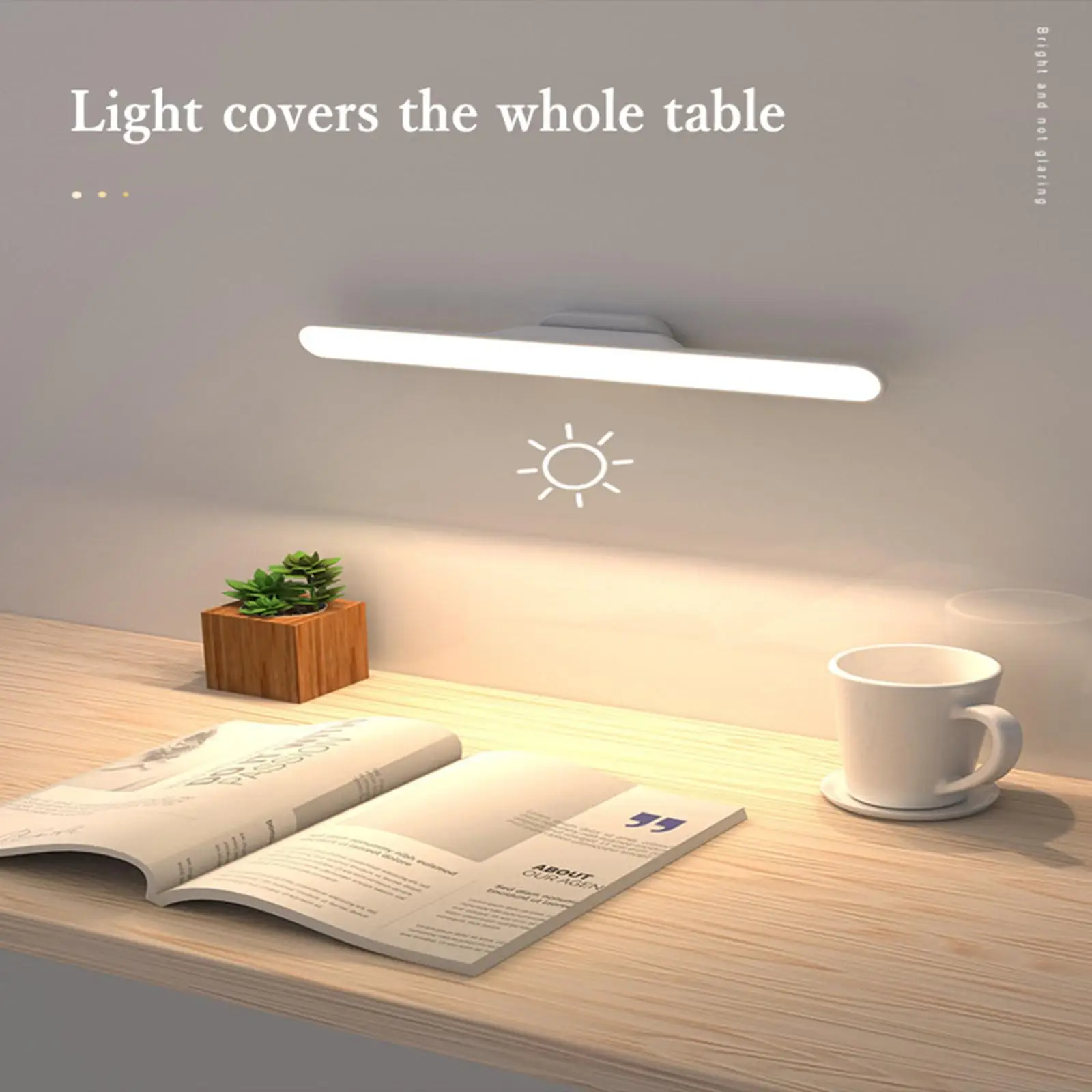 Wall Reading Light Stick  Lamp  Mount Dimmable  Bar for Study Room Bedside Makeup Mirror Closet Dorm