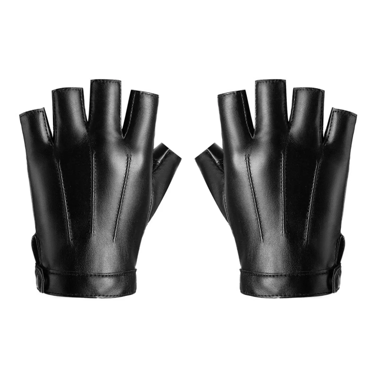 Breathable PU Leather Gloves Winter Half Finger Gloves for Running Motorbike