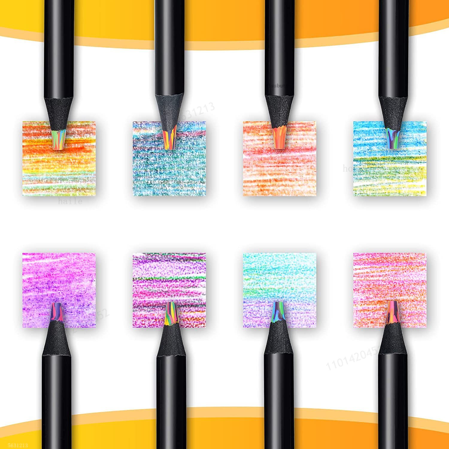 8 große Regenbogenstifte in verschiedenen Farben, farbige Regenbogenstifte aus Holz für Kinder und Erwachsene, mehrfarbige Bleistifte zum Zeichnen – Detail 2