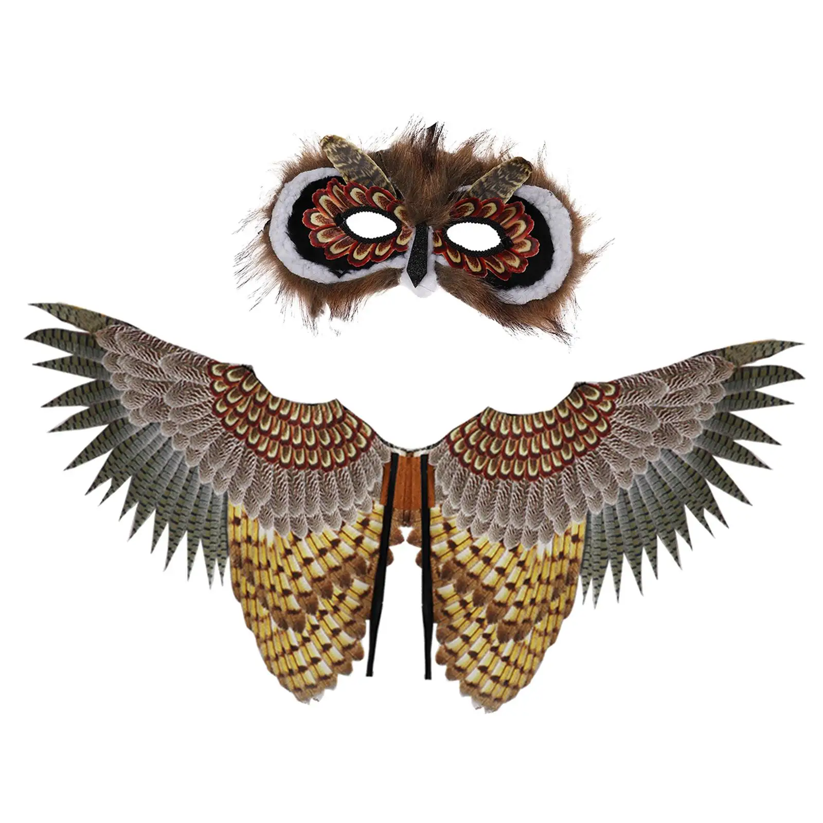 Large Animal Owl Mask Wings Cosplay Costume Supplies Face Cover Role Play for Children Masquerade Stage Carnival Women