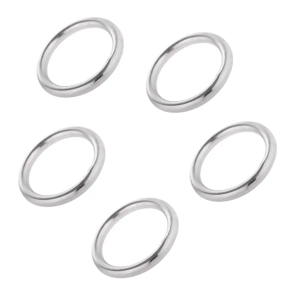 2x 5pcs 304 Stainless Steel Strapping Welded O Rings 15mm 25mm 30mm 35mm