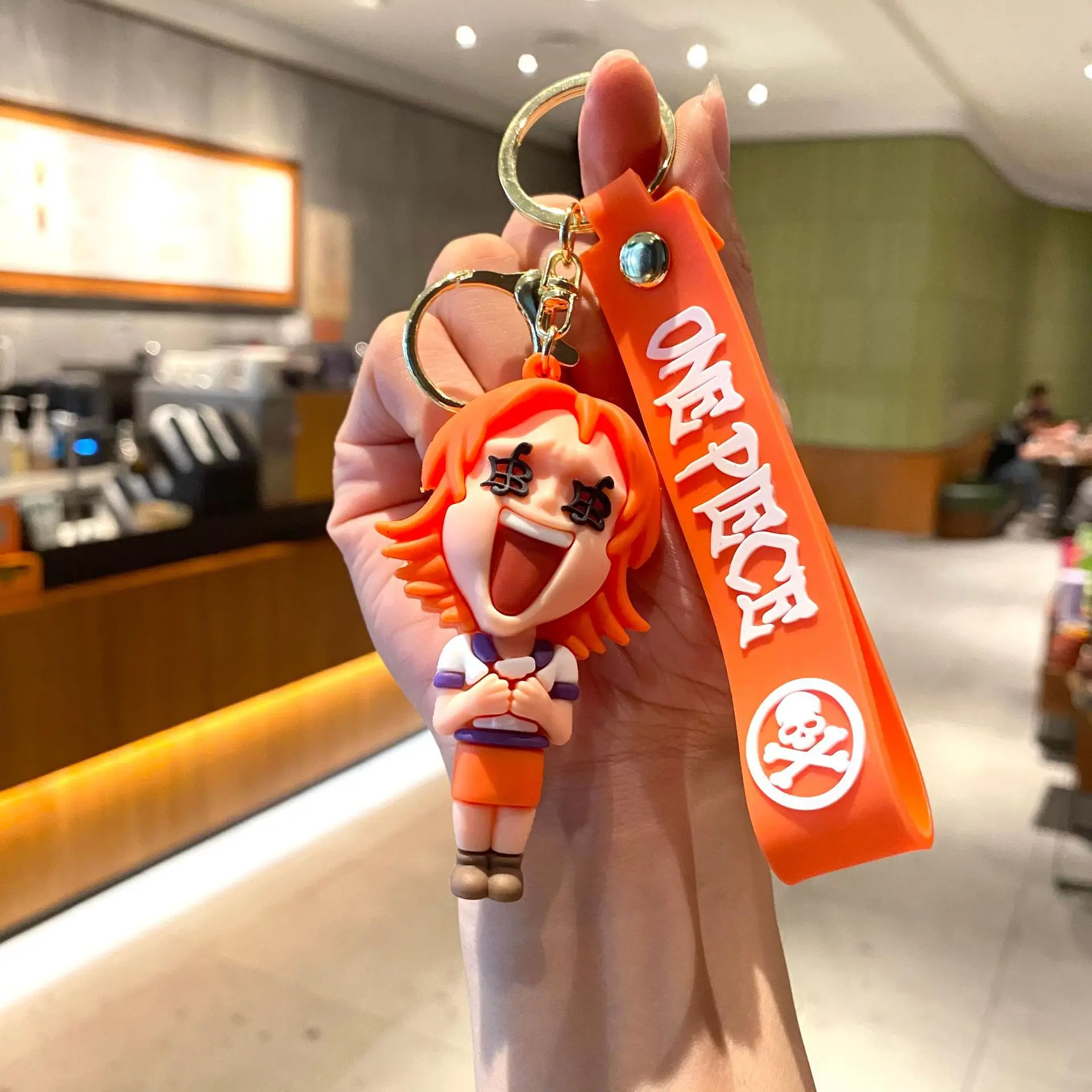One Piece Air Pirate Luffy Keychain Cartoon Anime Figures Chopper Zoro Usopp Dolls PVC Keychain Bag Pendant Accessories Gifts
