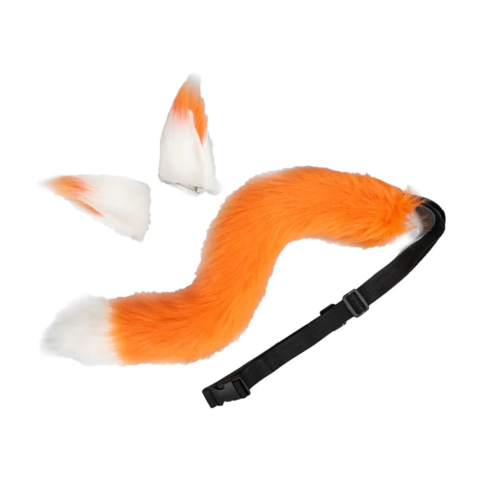 Fox Ears and Tail Set Cosplay Props Cat Ear Hair Clip for Unisex Kids for Costume Accessories