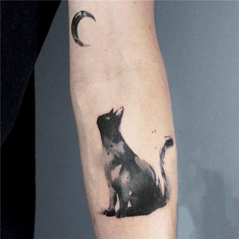 Best of Waterproof Temporary Tattoo Sticker Black White Cat Moon Design Body Art Fake Tattoo Flash Tattoo Arm Female Male Reviews & Tips