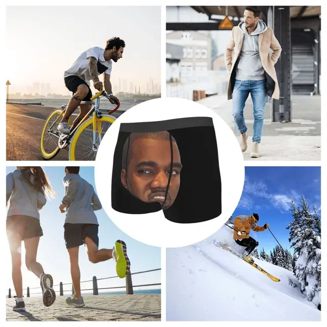 Sexy Funny Kanye West Meme Boxers Shorts Underpants Male Stretch