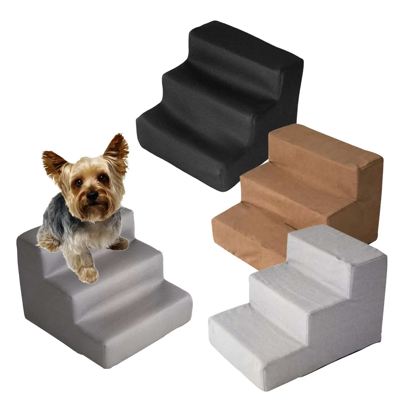 Durable Dog Stairs Ladder, Anti Slip Toys 3 Supplies Platform Ramp Washable for High Bed Small Cat Large Dog Puppy Sofa